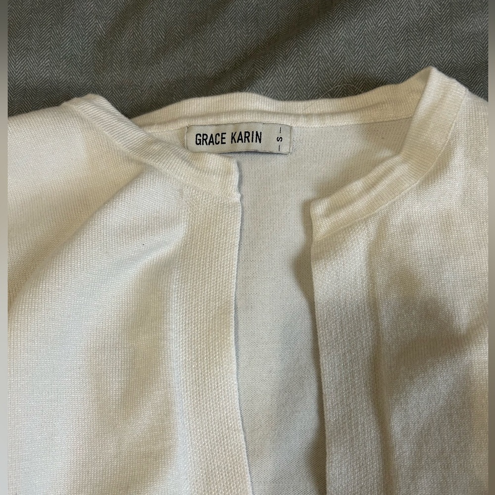 Winter white cropped cardigan